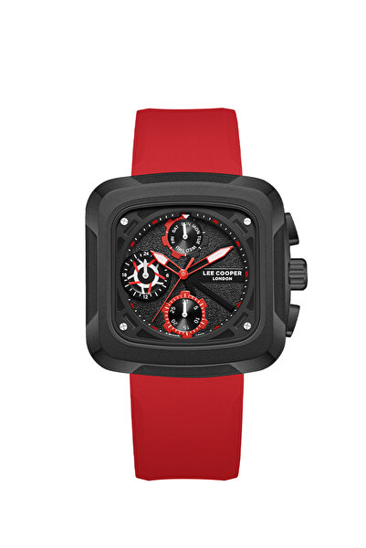 Lee Cooper ساعة لي كوبر متعددة الوظائف للرجال بمينا سوداء - LC08012.658