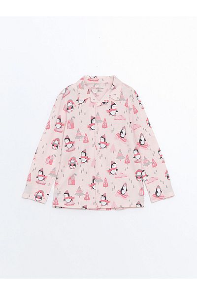 LC Waikiki Lcw Baby Polo Neck Printed Baby Girl Pajamas Set