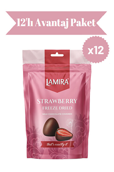 LAMİRA Lamira Sütlü Çikolata Kaplamalı Çilek Draje 80g 12'li