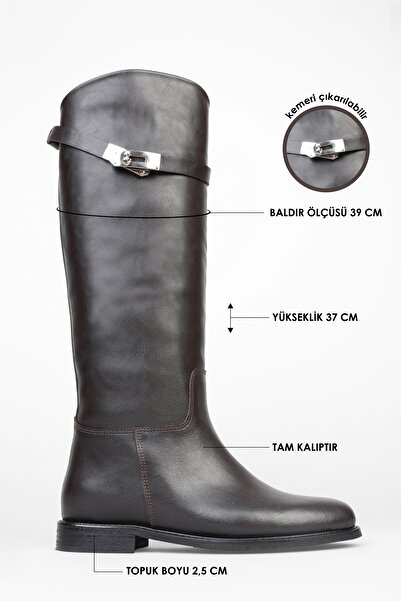 Shoeberry Női Larissa barna bőrcsatos lovaglócsizma