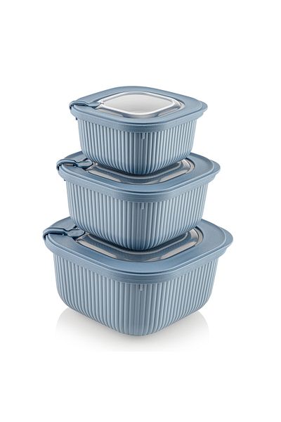 Soft Chef 3-Piece Green Special Storage Container Set with Vip Lid, Suitable for Microwave and Freeze