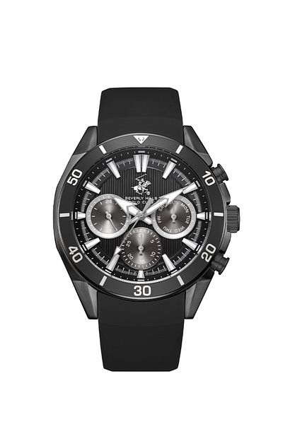Beverly Hills Polo Club BEVERLY HILLS POLO CLUB BP3730X.051 Men Multi Function Display Watch & Silicone Strap BLACK
