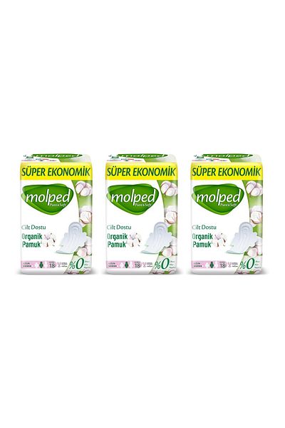 Molped Pure & Soft Long Super Economical Pad 18 Pieces X 3 Pieces