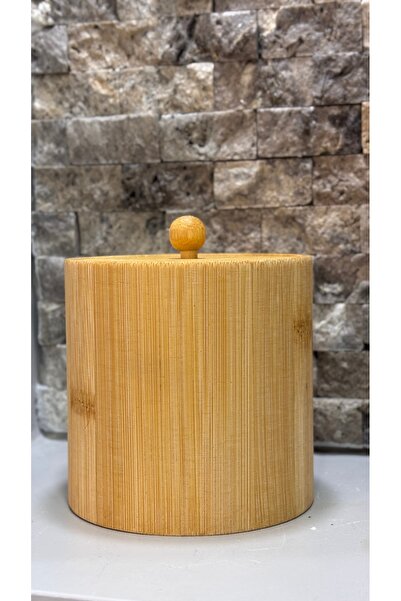 ARİN MODA ARİN HOMTEKS DEN BAMBU ŞEKERLİK VEYA BAHARATLIK KAPAKLU KUTU Y:12 G:10 CM