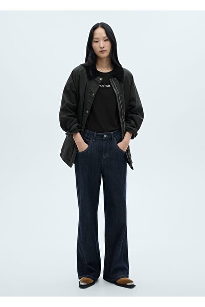 MANGO Woman 100% памук, тениска с лого