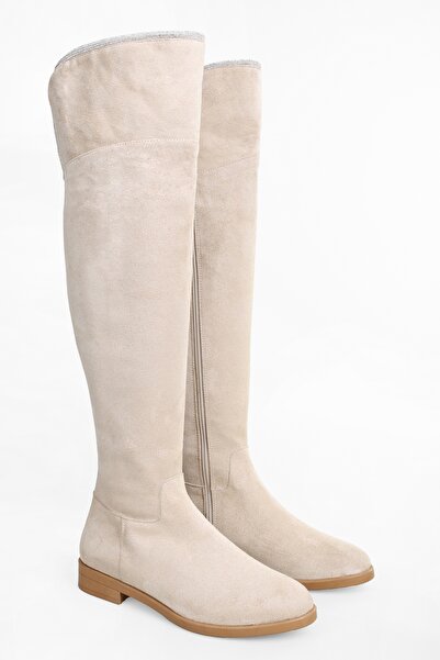 Shoeberry Női Toon bézs velúr csizma bézs velúr