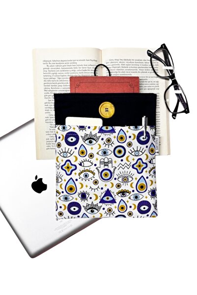 Smyrna Multi-Purpose Book and Tablet Case - Dark Blue for Evil Eye Beads and ...