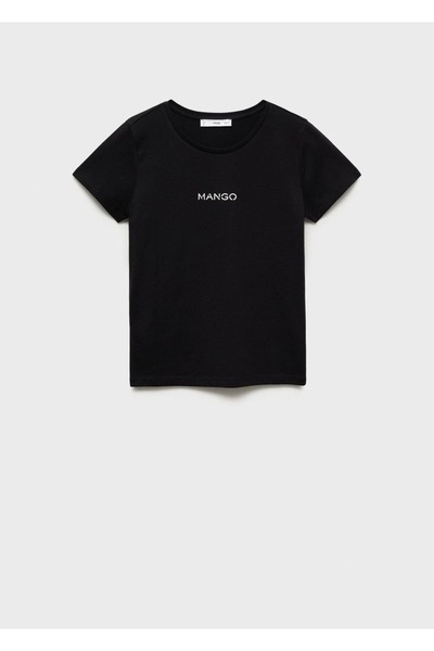 MANGO Woman %100 pamuklu, logolu tişört