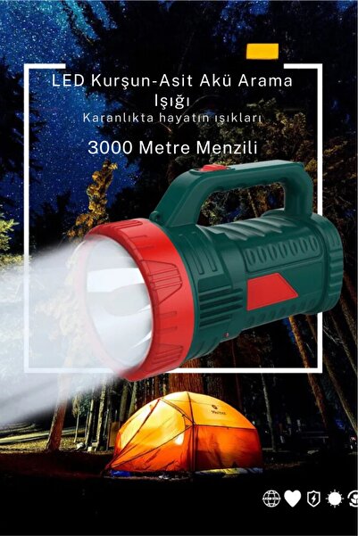 farissu Ultra Güçlü 3000 Metre Mesafeli 8 Saat Çalışma Süreli5w El Feneri Pro...