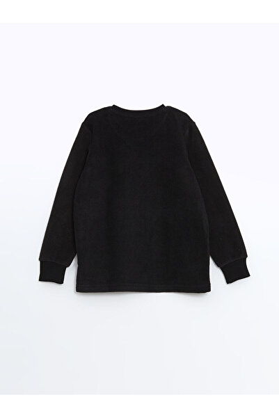 LC Waikiki LCW Kids Siyah Bisiklet Yaka Pikachu Baskılı Polar Erkek Çocuk Pijama Takımı