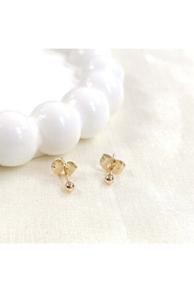 Güler Yüzlü Silver XUPING حلق على شكل كرة أظافر 3 مم - نحاس وردي