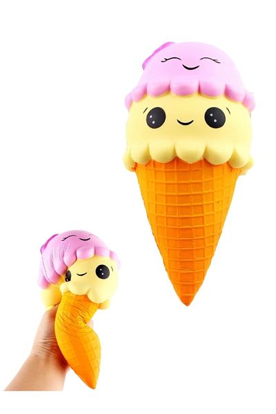 TUENGİ STORE Squishy Large Size Ice Cream Quickly Drop Slow Rising Toy Scented Sukuşi Toy with Keychain