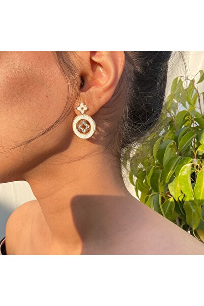 REYNA Kadın Gold / Gümüş Yuvarlak Model Küpe