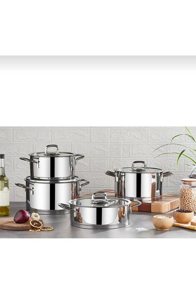 Özkent Ozkent Lotus 4-Piece 8-Piece Steel Cooktop Set