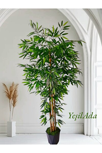 YEŞİLADA Yapay Bambu Ağacı 1.60 Metre Boyunda Yeşil Bambu Yapraklı Doğal Ağaç