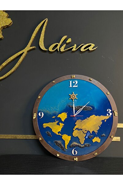 Dünya harita duvar saati