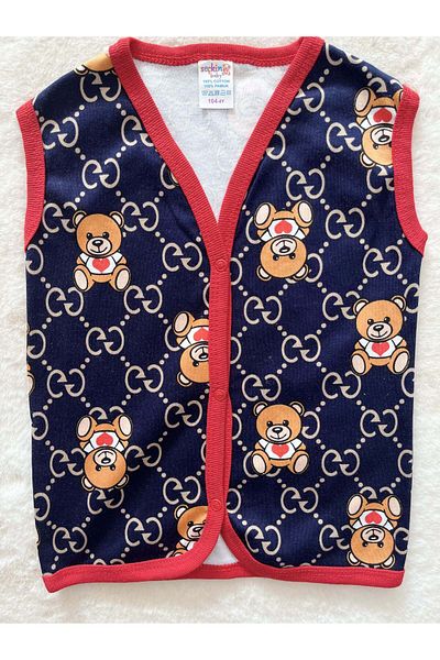 Seçkin Baby Heart Bear Combed Cotton Vest
