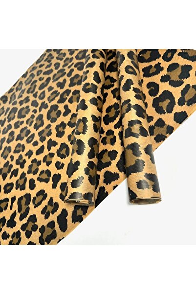 COLORPAK Çiçek Buket Ambalaj Kağıdı - Hediye Paketleme Kağıdı (Leopar Desen) KRAFT 55x55cm (5 adet)