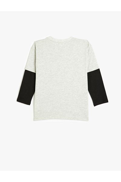 Koton Daffy Duck Printed Licensed Crew Neck Long Sleeve Cotton T-Shirt
