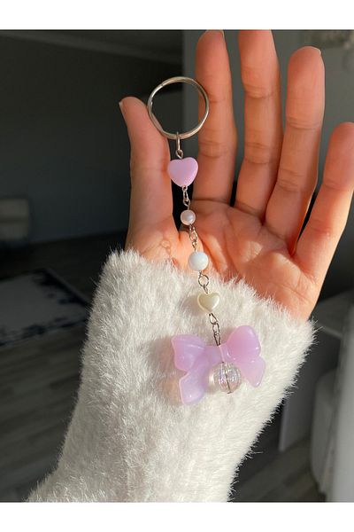 Pinky Lady Coquette Keychain Bow Bag Ornament