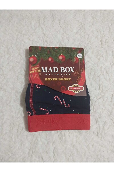 aryam butik Yılbaşı NOEL Konseptli ŞEKER BASTONLU Pamuklu Erkek Boxer
