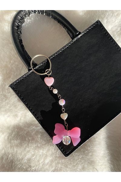 Pinky Lady Coquette Keychain Bow Bag Ornament