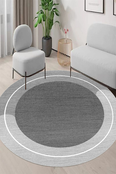 MUA HOME DECOR Yuvarlak Dijital Baskı Yıkanabilir Kaymaz Taban Salon Halısı M...