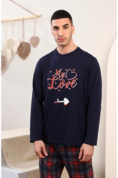 esrastyle MY LOVE BASKILI ÇİFT KOMBİN PİJAMA TAKIMI