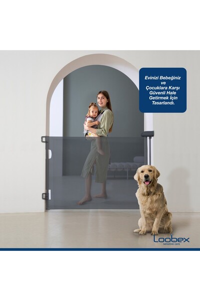 Loobex Çocuk Güvenlik Bariyeri 180 cm Siyah