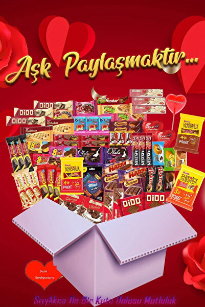 Eti Aşk Paylaşmaktır 66 Parça Ekstra Boy Atıştırmalık Paketi