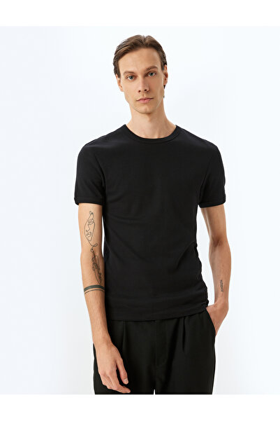 Koton Kısa Kollu Bisiklet Yaka Pamuklu Slim Fit Tişört