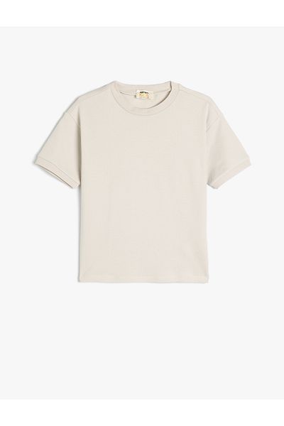 Koton Βαμβακερό μπλουζάκι Crew Neck Oversize - Κοντό μανίκι