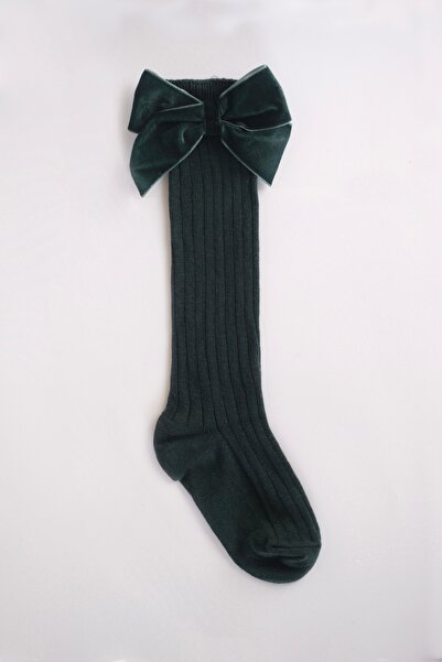 Lille Trove Kadife Fiyonklu Dizaltı Çorap