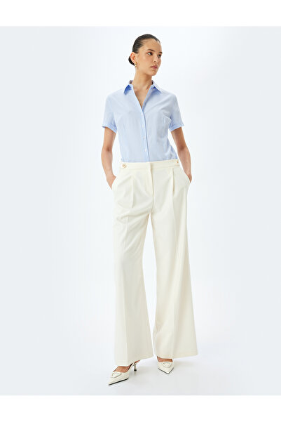 Koton Klasszikus gallérral csíkos kék női ing 5SAK60035UW