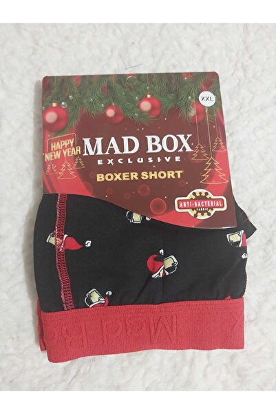 aryam butik Yılbaşı NOEL Konseptli  ŞAPKALI Pamuklu Erkek Boxer
