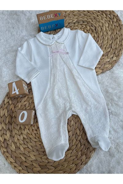 Bebbemini Baby Romper with Collar and Ruffle