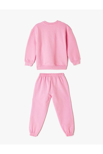 Koton 2-Piece Raster Tracksuit Set - Sweatshirt and Bottoms