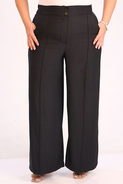Eslina 39037 Plus Size Aspen Elastic Waist Trousers - Black