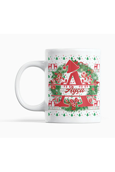 Nino Store Letter a Christmas Themed New Year Christmas Gift Printed Mug