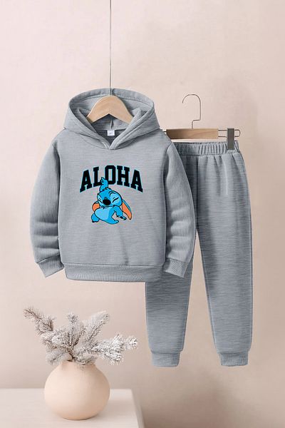 Lazy Koala Aloha Printed Unisex Bottom-Top Kids Tracksuit Set