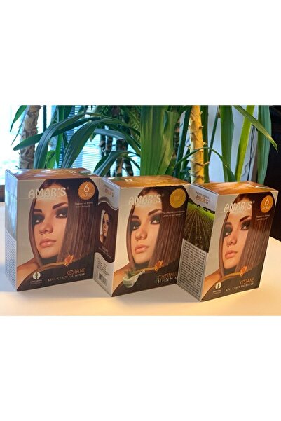 Amar’s®henna Kına Içeren Saç Boyası 6’lı 10g Paket Kestane Renk - 3 Kutu