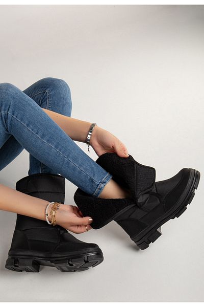 Khayt Lady Thermal Fur Strapped Cold Resistant Γυναικείες Μπότες Μπότες χιονιού