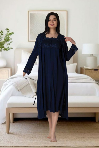 Effortt Venera Bebek Effortt Dantel Detaylı Zarif pijama Seti 2 li Lohusa Takımı