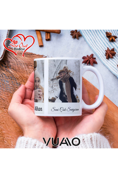 VUAO Kişiye Özel İsimli ve Fotoğraflı Kupa Bardak - Size Özel Hediye