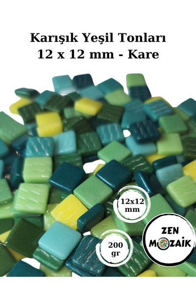 Zen Mozaik Sanatsal Mozaik Çalışmalarınız Için 12x12 Mm - Kare Cam Mozaik Taşı
