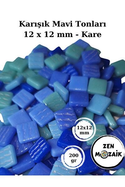 Zen Mozaik Sanatsal Mozaik Çalışmalarınız Için 12 X12 Mm - Kare Cam Mozaik Taşı