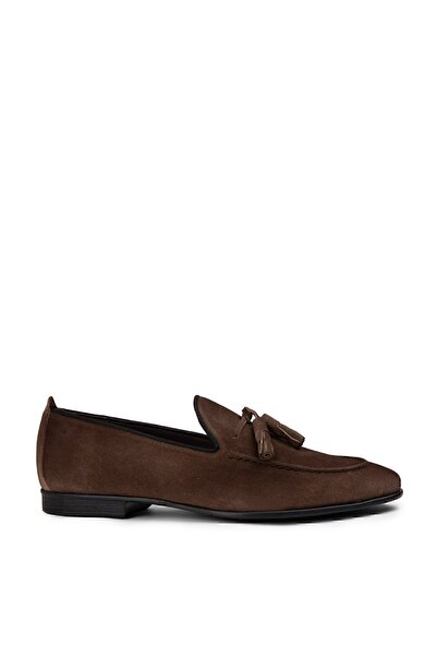 Deery Genuine Suede Brown Men's Loafer Shoes