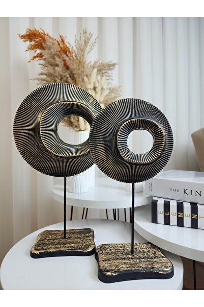Artceal 2'li Siyah Şık Dekoratif Halka Obje