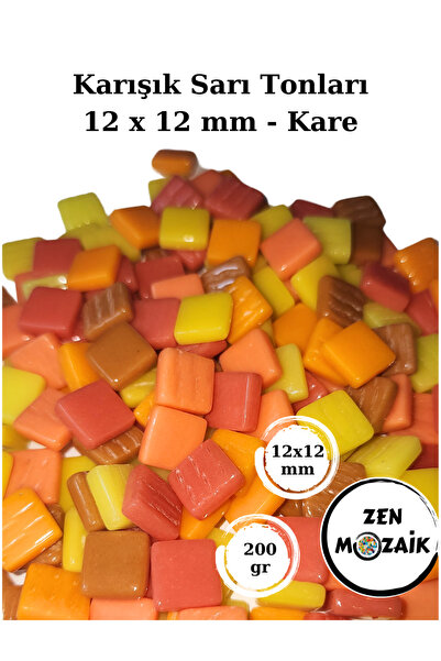Zen Mozaik Sanatsal Mozaik Çalışmalarınız Için 12 X12 Mm - Kare Cam Mozaik Taşı