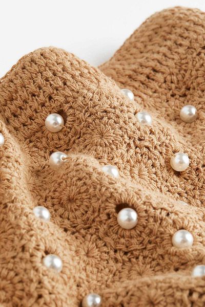 H&M Crochet-look beaded skirt